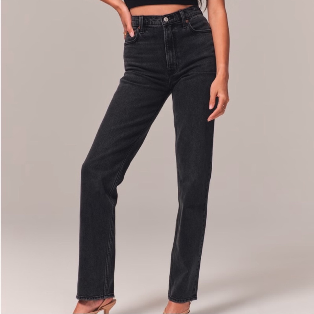 Abercrombie & Fitch Black Straight Leg Jeans